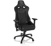 hjh OFFICE 734231 Chaise de Gaming GAMEBREAKER SX 04 Tissu/Cuir synthétique Noir, Fauteuil de Bureau Pivotant, avec Coussin et Dossier inclinable