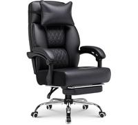 Chaise de gaming - COMHOMA - GTPLAYER - Repose-pieds - Dossier inclinable 90°-135° - Coussin 53 cm - Cuir synthétique