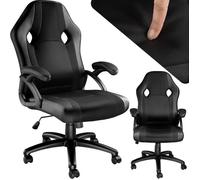 Chaise de gaming - TECTAKE - Fauteuil de bureau gamer GOODMAN ergnomique avec hauteur réglable et inclinaison - Noir