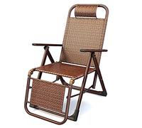 Chaise de gravité zéro pliante en rotin pour 500 lb, remboursement intérieur en plein air réglable avec cadre en acier et accoudoir élargi, chaise salon lourde pour la cour, balcon, bureau FANDIAO