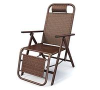 Chaise de gravité zéro pliante en rotin pour 500 lb, remboursement intérieur en plein air réglable avec cadre en acier et accoudoir élargi, chaise salon lourde pour la cour, balcon, bureau FANDIAO