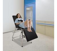 Chaise de gynécologie pliable et réglable - Table d'examen gynécologique médicale avec dossier et supports pour les jambes incurvées - Charge maximale : 200 kg - Noir