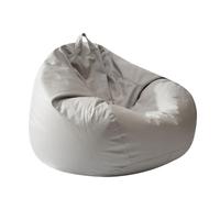 Chaise de haricot élégante avec garniture EPP, douce et confortable pour le salon, canapé-lit à haricot polyvalent pour le balcon de chambre à coucher, pour bouger et stocker (Light Beige Gray)