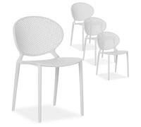 Chaise de jardin moderne lot 4 chaises gris Gris G