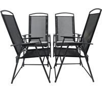 chaise de jardin 4 pièces Chaise haute Textilène Chaise pliante