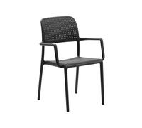 NARDI set de 4 chaises avec accoudoirs BORA pour extérieur CONTRACT COLLECTION (Anthracite - Polypropylène)