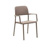 NARDI set de 4 chaises avec accoudoirs BORA pour extérieur CONTRACT COLLECTION (Gris tourterelle - Polypropylène)