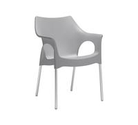 Chaise de Jardin 4 Pieds Avec Accoudoirs Scab Ola 2121 Gris clair