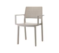 Chaise de Jardin 4 Pieds Empilable Avec Accoudoirs Scab Emi 2342 15 Gris tourterelle