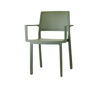 Chaise de Jardin 4 Pieds Empilable Avec Accoudoirs Scab Emi 2342 56 Vert olive
