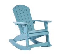 Beliani Chaise de Jardin à Bascule pour Enfants Plastique Effet Bois Patio Terrasse Bleu Clair Adirondack