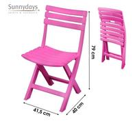 Chaise de jardin - AC-DÉCO - BIRKI - Pliable - Plastique - Rose 41.5x40x79 cm