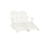 Chaise de jardin Adirondack 2 places et repose pied sapin blanc