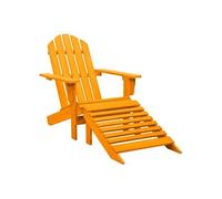 Chaise de jardin Adirondack avec pouf bois de sapin orange