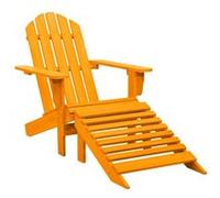 Chaise de Jardin avec Pouf Bois Dur Blanc Salon Balcon Terrasse Patio vidaXL