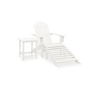 Chaise de jardin Adirondack avec pouf et table Sapin Blanc