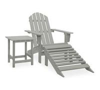Sapin Chaise de Jardin Adirondack avec Pouf et Table Marron Fauteuil vidaXL
