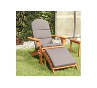 vidaXL Chaise de jardin Adirondack 360034 – Bois massif acacia avec repose-pieds