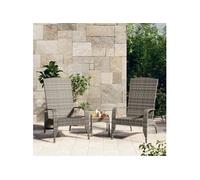 vidaXL Chaise de jardin Adirondack Gris Résine tressée