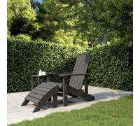 Chaise de Jardin Adirondack Repose-pied Table PEHD Blanc Siège Terrasse vidaXL