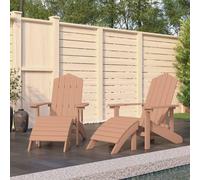 Chaise de Jardin Adirondack Repose-pied Table PEHD Blanc Siège Terrasse vidaXL