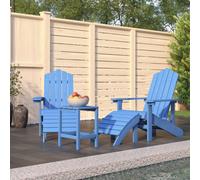 Chaise de Jardin Adirondack Repose-pied Table PEHD Blanc Siège Terrasse vidaXL