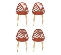 Chaise de jardin - Alameda - Lot de 4 - Terracotta - Design ajouré - Moderne & Tendance