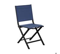 Chaise de jardin - ALIZÉ - Thema - Aluminium epoxy - Pliante - Bleu graphite