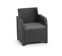 Chaise de jardin Allibert by San Remo rotin synthétique foncé PP 65 63 74 cm