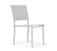 Chaise de jardin aluminium et textilène blanc - Oviala
