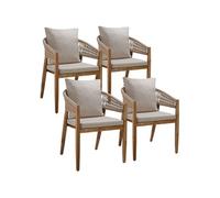 Chaise de jardin au design corde housses déperlantes amovibles et lavables sable