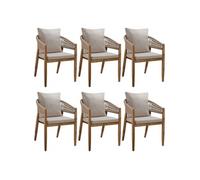 Chaise de jardin au design corde housses déperlantes amovibles et lavables sable
