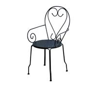 CHAISE DE JARDIN AVEC ACCOUDOIRS ANTHRACITE 49X48 H 90 EN MÉTAL MOD. NEW OLD
