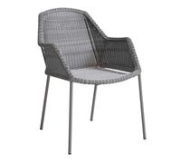 Chaise de jardin avec accoudoirs Breeze powder-coated steel base