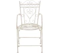 Chaise De Jardin Avec Accoudoirs En Métal Crème Antique Beige