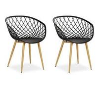 Chaise de jardin avec accoudoirs Noir Plastique Beige G