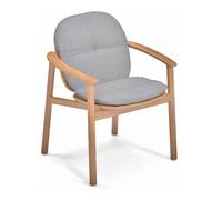 Chaise de jardin avec accoudoirs Twins teck avec coussin WxHxD 70x84x64cm