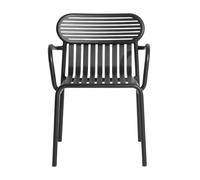 Petite Friture Chaise de jardin avec accoudoirs Week-End Bridge noir PxPxH 50x57x77cm