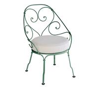 Chaise de jardin avec coussin 1900 Cabriolet cushion fabric Sunbrella® grey white