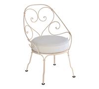 Chaise de jardin avec coussin 1900 Cabriolet cushion fabric Sunbrella® grey white