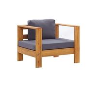 Bois d'acacia Salon de Jardin 2 pcs avec Coussins Blanc Crème Mobilier vidaXL