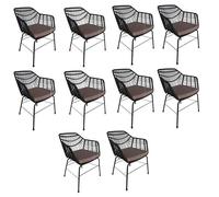 Chaise de jardin avec coussin HOME DELUXE TARA - Lot de 10