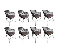 Chaise de jardin avec coussin HOME DELUXE TARA - Lot de 8