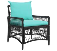 vidaXL Chaise de jardin en polyrotin avec coussin beige 60x70x78 cm
