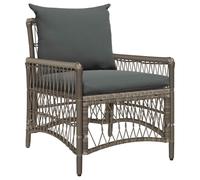 vidaXL Chaise de jardin en polyrotin avec coussin beige 60x70x78 cm