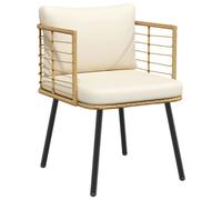 Chaise de jardin avec coussins naturel résine tressée siège de jardin vidaXL