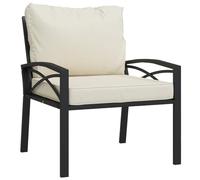 Chaise de jardin avec coussins sable 68x76x79 cm acier