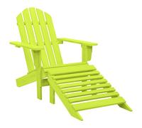 Vidaxl Chaise De Jardin Adirondack Avec Pouf Bois De Sapin Solide Vert