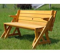 Chaise de Jardin, Banc de Jardin Transformable en Bois avec Table, canapé d'extérieur Deux Places à Double Usage, Ensemble de Salon de Jardin Pliable pour pelouse, Parc, Cour - Solution d'as