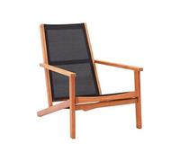 Chaise de jardin Noir Bois d'eucalyptus solide et textilène